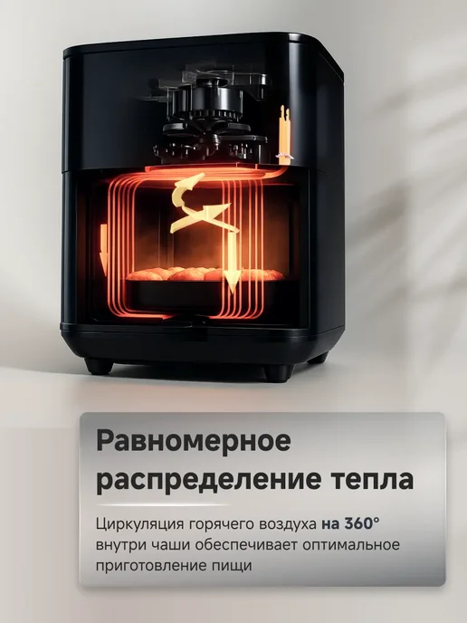 Xiaomi Аэрогриль Smart Air Fryer 6.5 л, 1800 Вт, черный, 6,5 л, 1800 Вт, фото 4