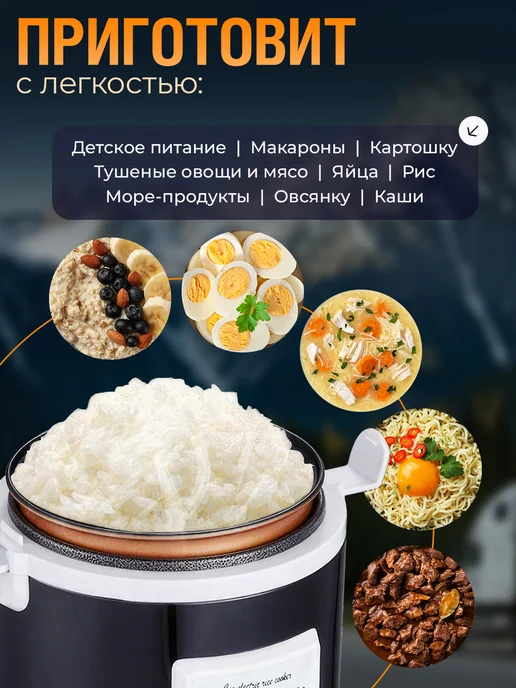 Автомобильная мультиварка 12-24-220 вольт, синий, фото 2