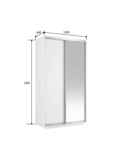 Мебельная компания Е1 Шкаф купе Экспресс 2дв Зеркала, 120х60х220, 60x220, фото 2
