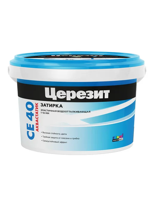 Церезит Затирка цементная CE 40 aquastatic 16 графит 2 кг, 2 кг
