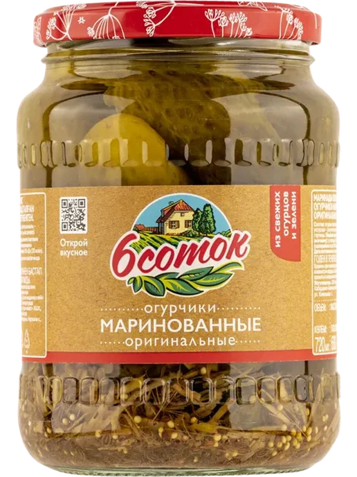 Огурцы маринованные Шесть Соток оригинальные Агро-Инвест с б, вариант, фото 2