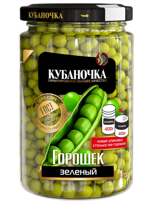 Горошек зеленый Кубаночка премиум молочный Гранд Стар с б, 3, зеленый