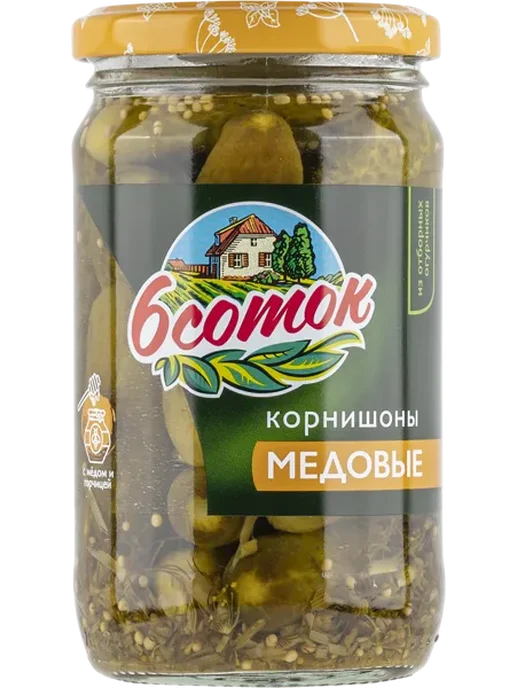 Корнишоны маринованные 6 Соток медовые Агро-Инвест с б, 350, вариант, фото 2