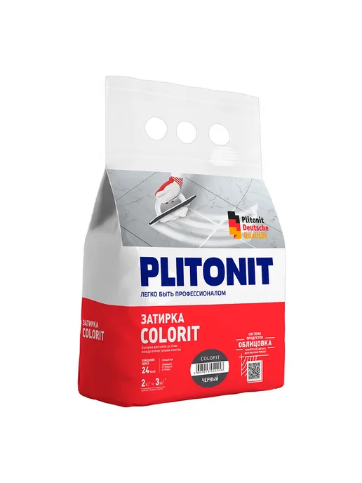 PLITONIT Затирка цементная эластичная Colorit Premium серая, черный