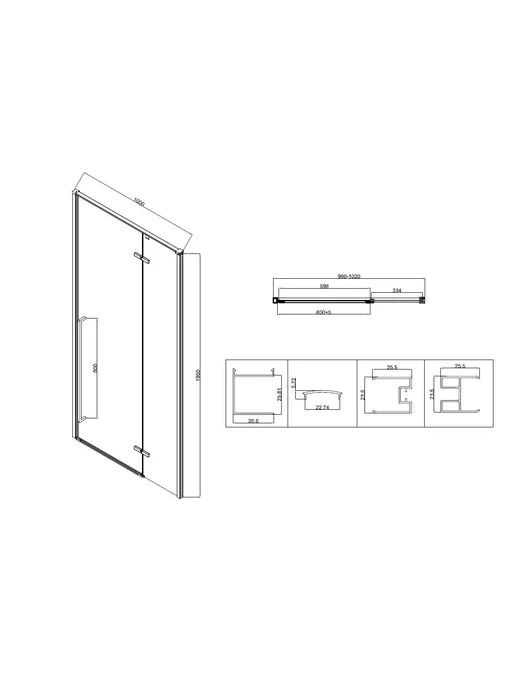 VINCEA Душевой уголок Slim-N VSR-5SN1010CLB, 100*100, 100x100, фото 2
