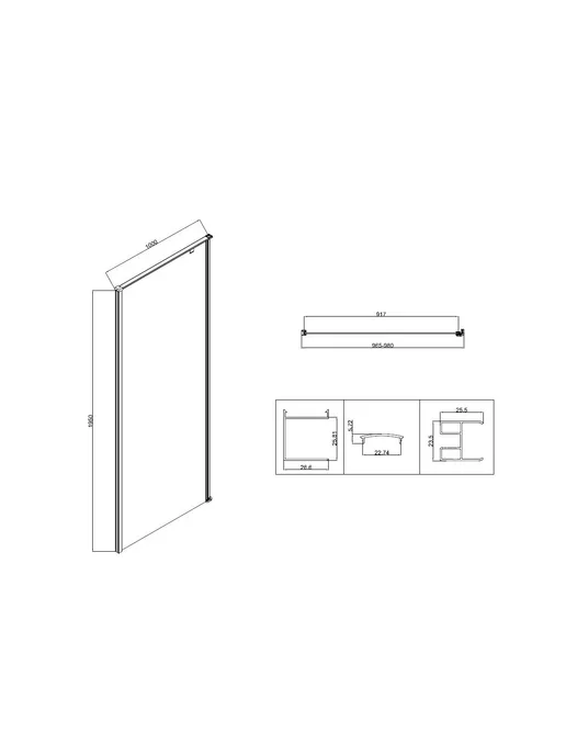 VINCEA Душевой уголок Slim-N VSR-5SN1010CLB, 100*100, 100x100, фото 3