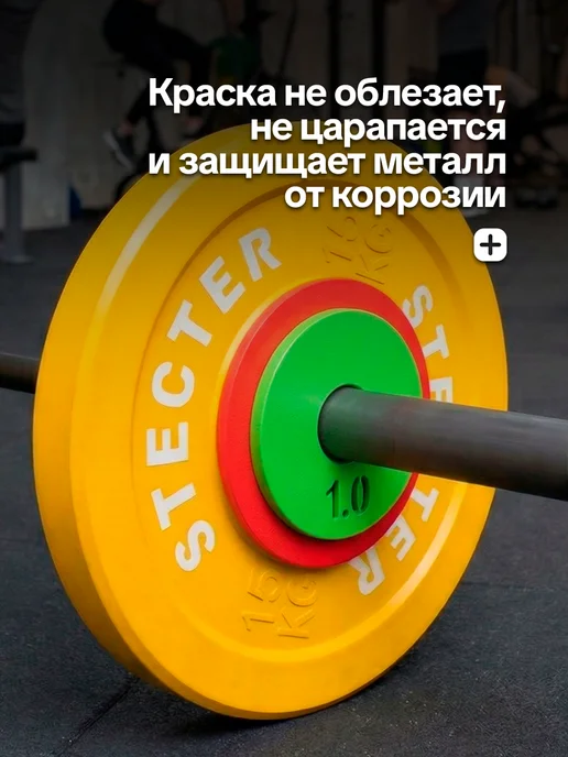 stecter Диск тренировочный стальной 1,0 кг, 1 кг, фото 2