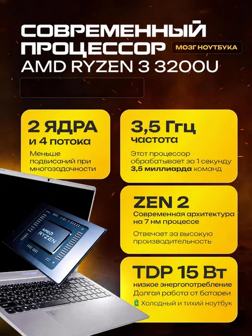 FLASHBOOK Игровой ноутбук Ryzen 3, 15,6" IPS RAM 16 ГБ, SSD 512 ГБ, 16 ГБ, 512 ГБ, фото 7