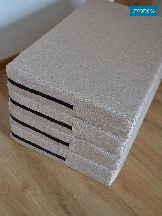 umattress Пуфик-трансформер бескаркасный, бежевый, фото 7