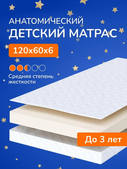 Детская мебель ECO Матрас 120 на 60 в детскую кроватку для новорожденных, вариант