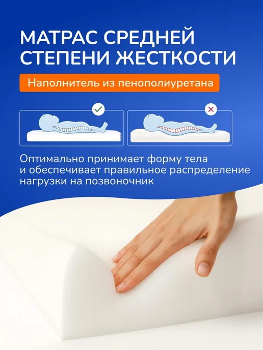 Детская мебель ECO Матрас 120 на 60 в детскую кроватку для новорожденных, вариант, фото 2
