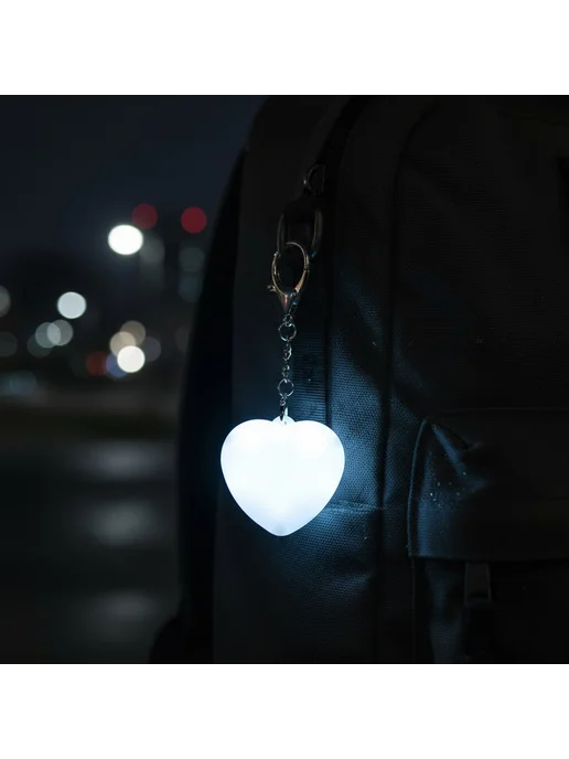 Кошелек LED перезаряжаемый для женщин, подарок (белое сердце, белый, фото 4