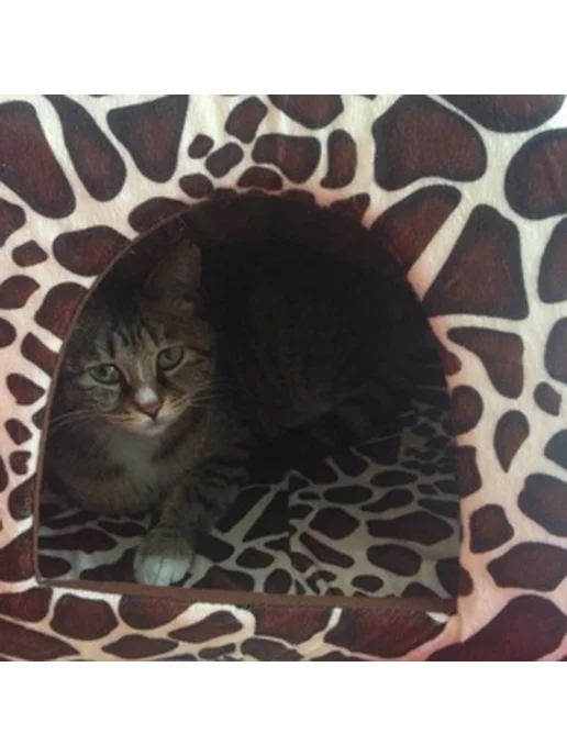 Леопард Дом для питомцев, утепленная лежанка для зимой (S), коричневый, фото 5