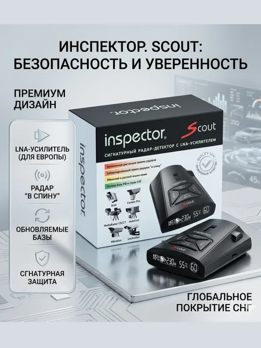 inspector Сигнатурный Радар-детектор с LNA усилителем, Корея, вариант, фото 3