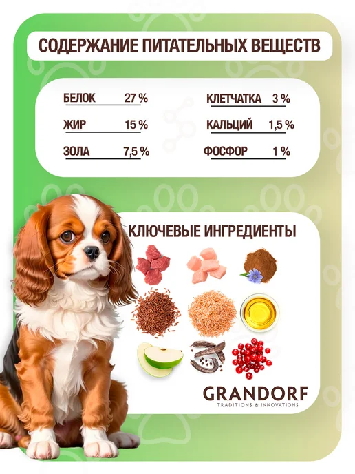 Сухой корм Grandorf' Грандорф Dog для собак, мелкие, индейка, ягненок, 1 кг, фото 2