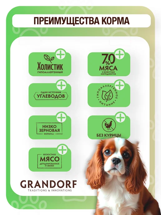 Сухой корм Grandorf' Грандорф Dog для собак, мелкие, индейка, ягненок, 1 кг, фото 3