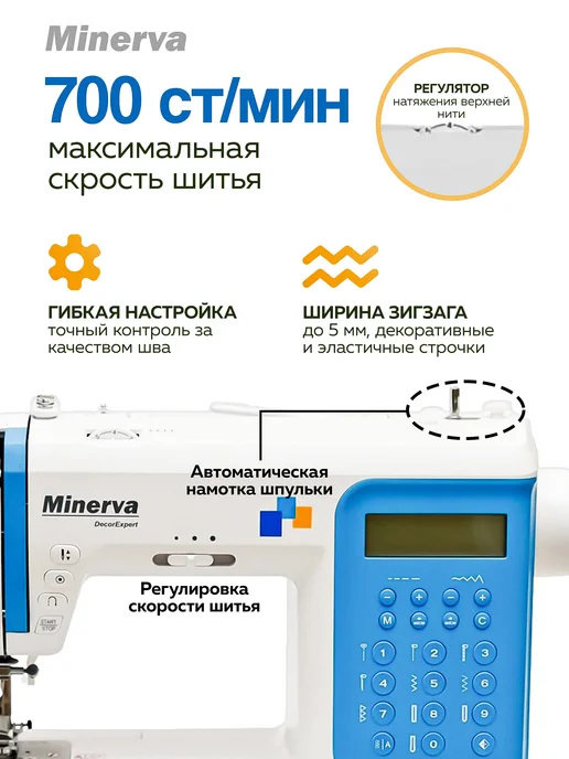 Minerva TM Швейная машина Minerva DecorExpert, белый, фото 4