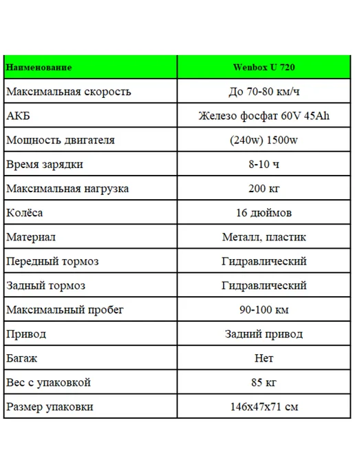 Wenbox Электроскутер U7 720 60V 45Ah, серый, фото 3