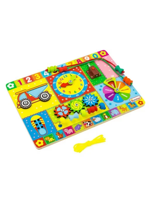 Yoshatoys Бизиборд доска Numbers & Colors, зеленый, фото 3