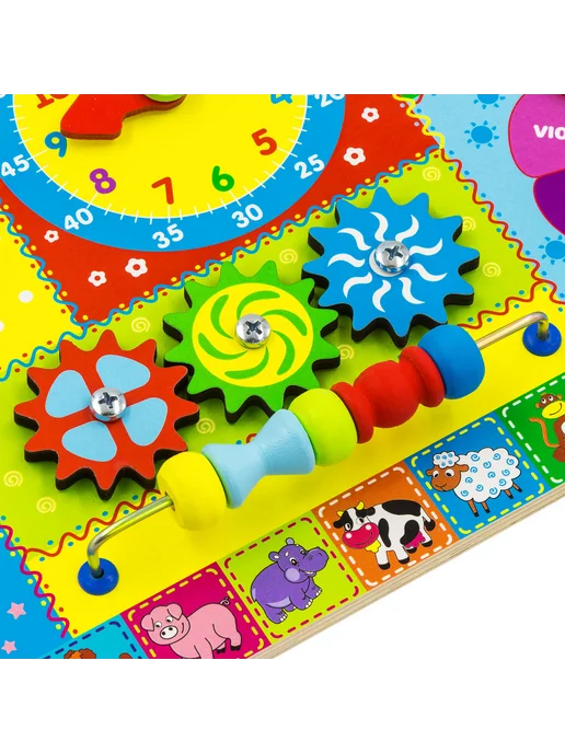 Yoshatoys Бизиборд доска Numbers & Colors, зеленый, фото 4