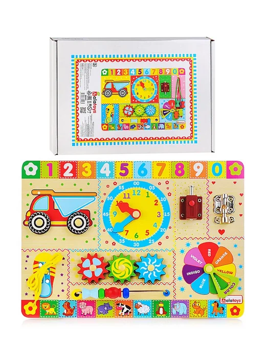 Yoshatoys Бизиборд доска Numbers & Colors, зеленый, фото 8