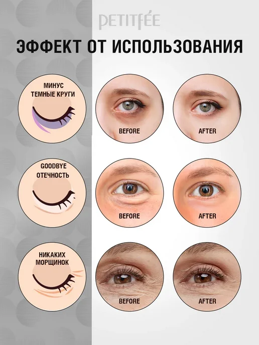 Petitfee Патчи для глаз гидрогелевые с коллагеном и коэнзимом Q10, вариант, фото 5
