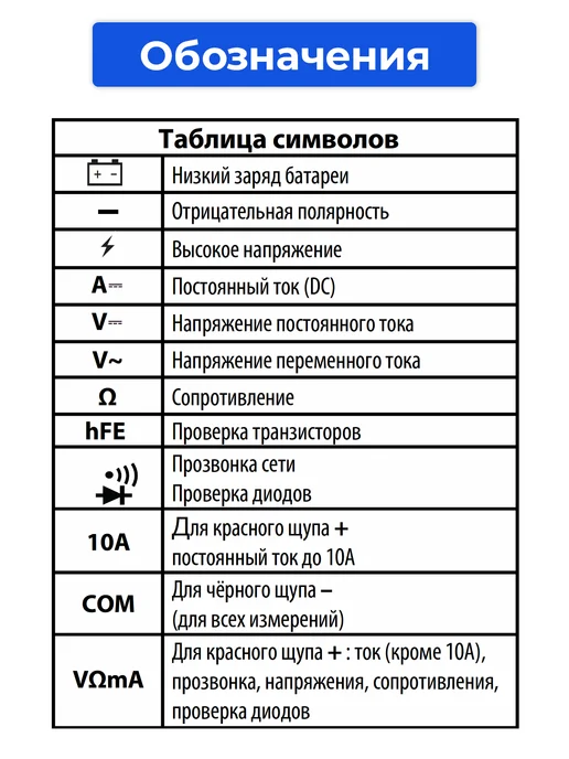 Topauto Мультиметр цифровой XL830L с прозвонкой и подсветкой, черный, фото 6