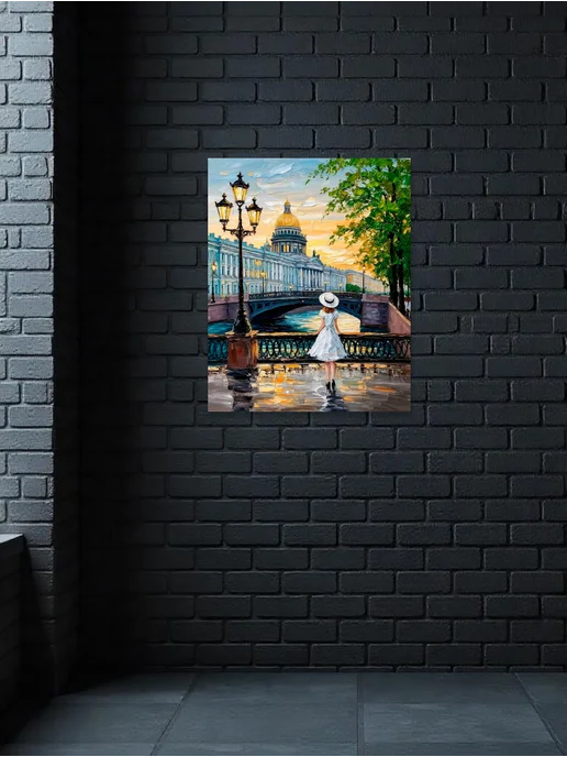 Картина интерьерная " Девушка на мосту" на стену 40х50, 40x50, фото 4
