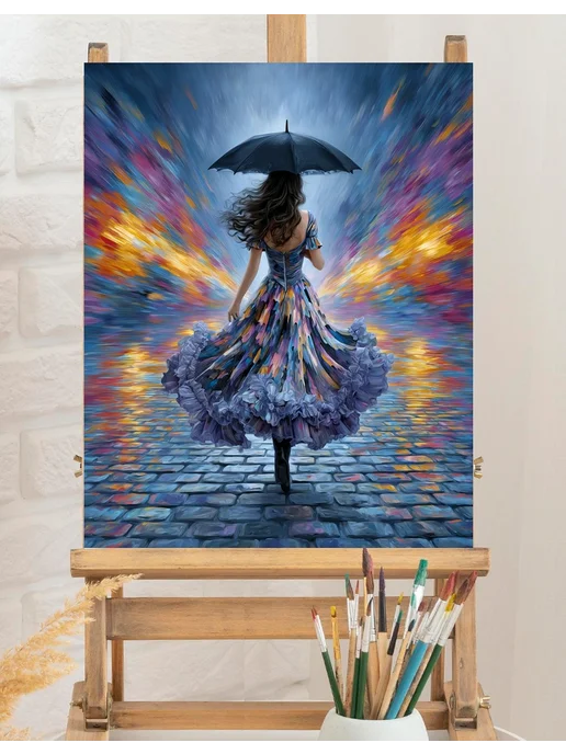 Art on Canvas Врыв красок Картина по номерам на холсте 40х50 см, 40x50 см