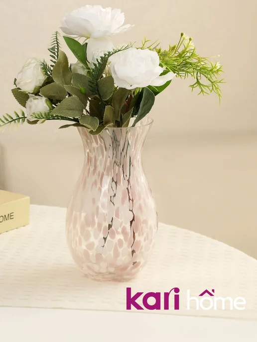 kari home Ваза для цветов стеклянная прозрачная, прозрачный, фото 7