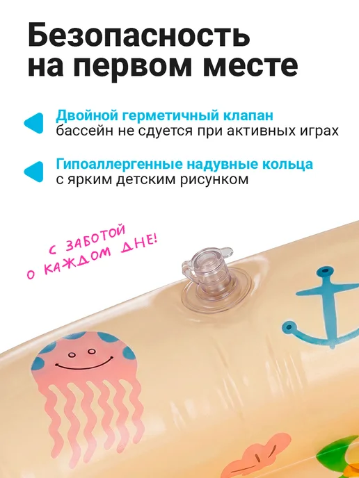 AbcAge Бассейн надувной детский- круглый 114х25 см, 114x25 см, фото 6