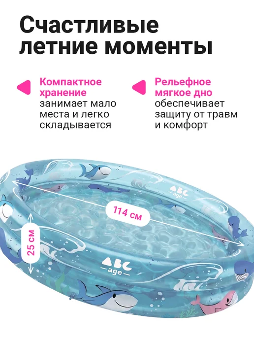 AbcAge Бассейн надувной детский круглый 114х25 см, 114x25 см, фото 2