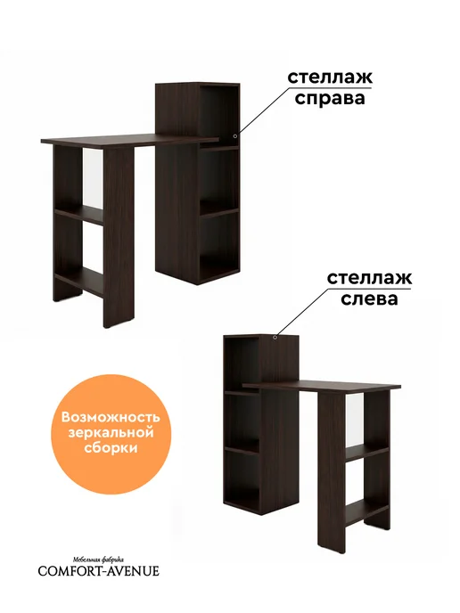 Comfort Avenue Стол письменный "Консоль" 1092х493х1064 Венге, 1292x493x1064, фото 5