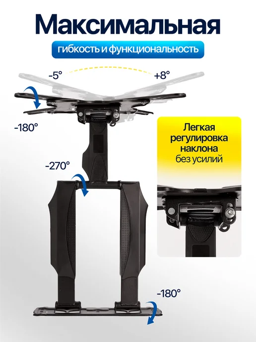 IKEA Кронштейн поворотный для ТВ универсальный, черный, фото 5
