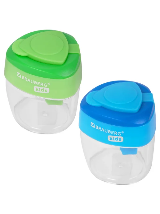 BRAUBERG KIDS Точилка для карандашей с контейнером набор, голубой, фото 4