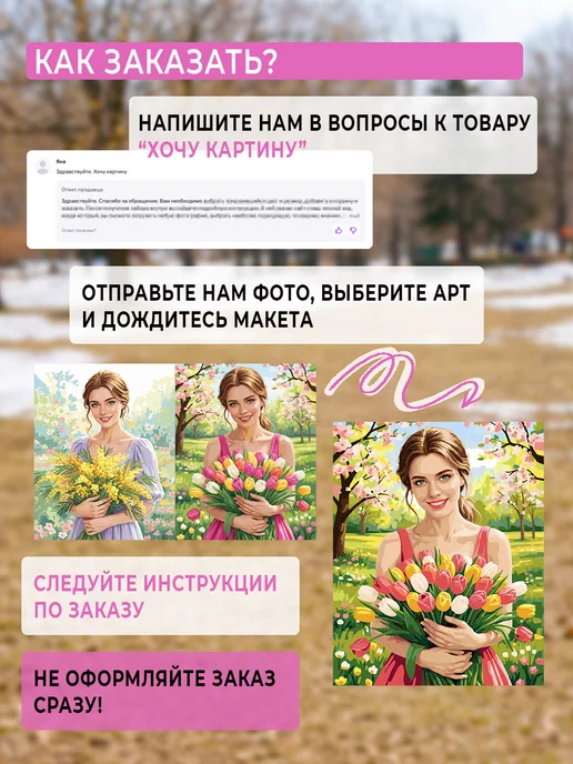 КРАСИВО КРАСИМ Картина по номерам по фото арт в стиле "Весна", 30 х 60 см, 30x60 см, фото 2