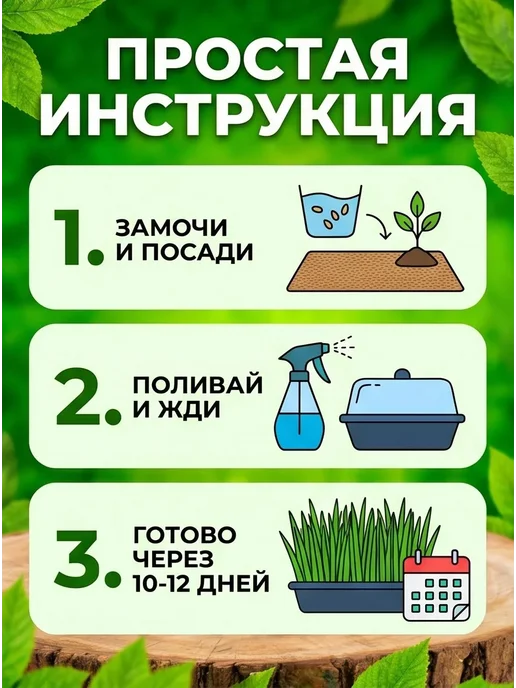 Наборы для выращивания. Трава для кошек, вариант, фото 2