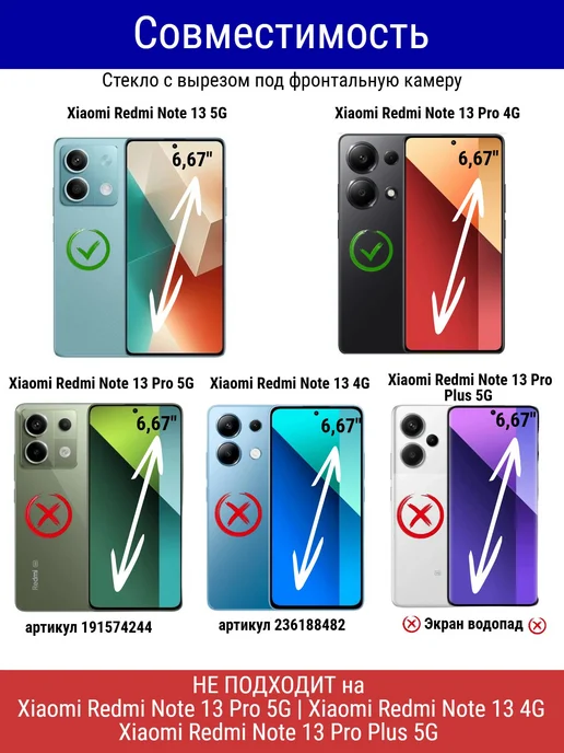 PANZERFILM Защитное стекло Xiaomi Redmi Note 13 Pro 5G, 5 г, фото 2