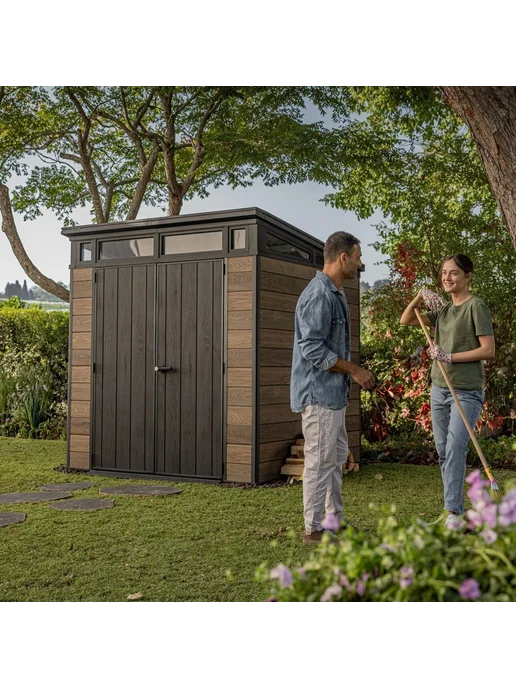 Keter Хозяйственный блок Pent 7*7 Shed HOR WALNUT, 7x7, фото 2