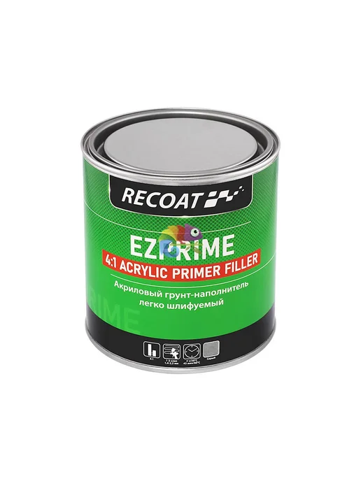 RECOAT Акриловый грунт-наполнитель EZPRIME серый 0,8+0,2 л, 200 мл, серый, фото 3