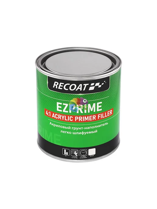 RECOAT Акриловый грунт-наполнитель EZPRIME серый 0,8+0,2 л, 200 мл, белый, фото 3