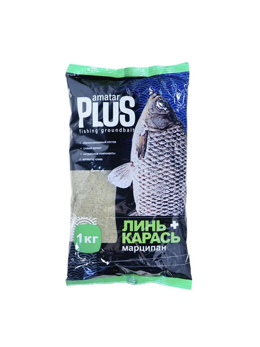 Vabik Прикормка Amatar Plus 1кг Линь-Карась, Марципан, 1 кг