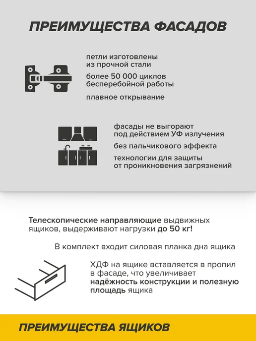 ДСВ Мебель Кухонный гарнитур мдф комплект готовый 180 см, желтый, фото 8