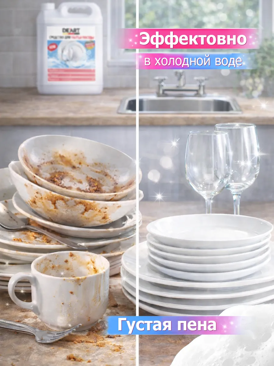 Средство для мытья посуды 5 л Deart лимон фото 2