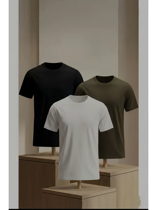 BLOSSOM MEN'S Набор мужских футболок 3 шт. однотонные хлопок, 3 шт, фото 7