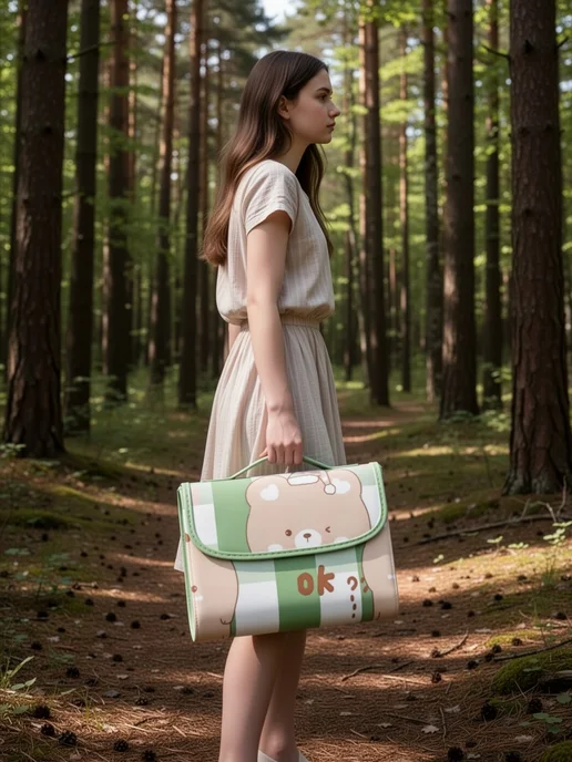 Luna.shop Коврик для пляжа и пикника, зеленый, фото 3