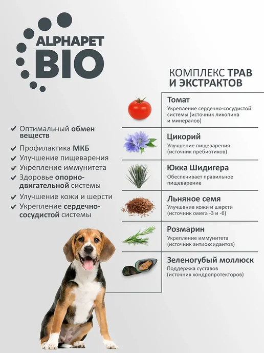 Сухой корм AlphaPet для собак, средние, говядина, 15 кг, фото 2