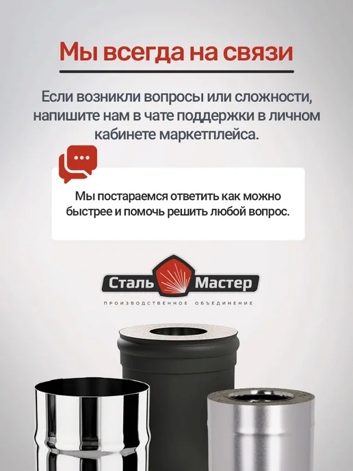 Сталь-Мастер Труба 0,5 м для вентиляции «КуБасту», вариант, фото 6