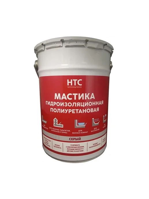HTC Мастика гидроизоляционная полиуретановая 6 кг серая, 6 кг