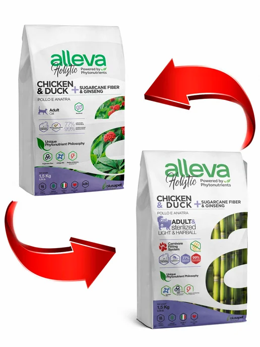 Сухой корм Alleva Holistic Кошек для собак, стерилизованные, курица, утка, 1,5 кг, фото 2